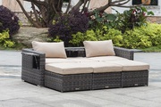 Wicker Adjustable Sofa Set with Ottomans on Sale