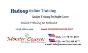 Hadoop Online Training Classes by Monstercourses