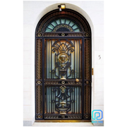 Custom classic wrought iron entrance doors