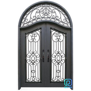 Decorative wrought iron entry doors