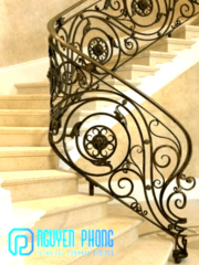 Ornamental black wrought iron stair railings