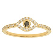 Deutsch Signature Diamond Pave Evil Eye Ring with Black Diamond