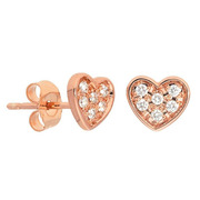 Deutsch Signature Pave Diamond Heart Stud Earrings